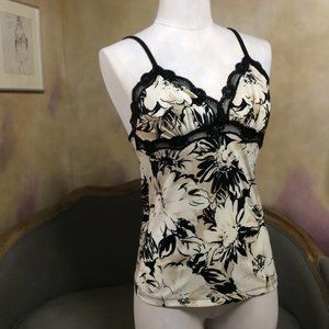 NWOT cream and black floral camisole by Gilligan & O'Malley, size S